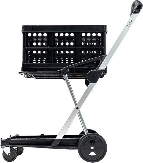 Foldable Shopping Trolley Cart with Box Heavy Duty Push Handle 60kg