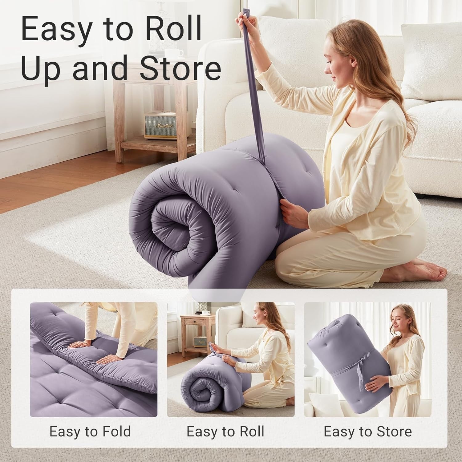 Twin Futon Floor Mattress 2.5" Foam Foldable Tatami Bed Camping Mat