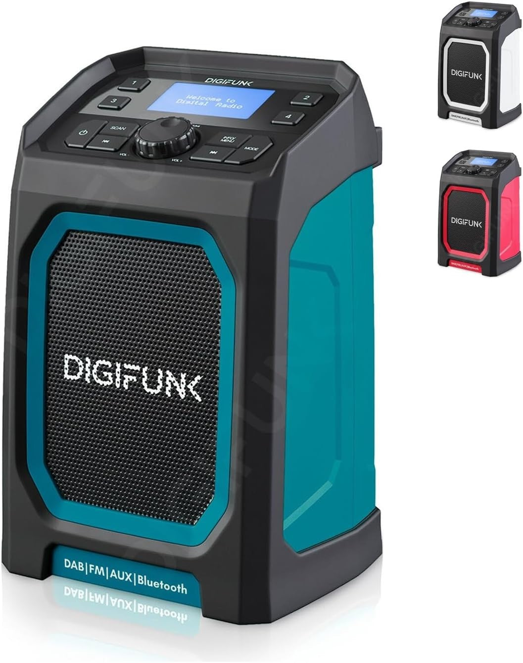 DAB+ Work Site Radio Bluetooth USB Rechargeabl IP65 Waterproof
