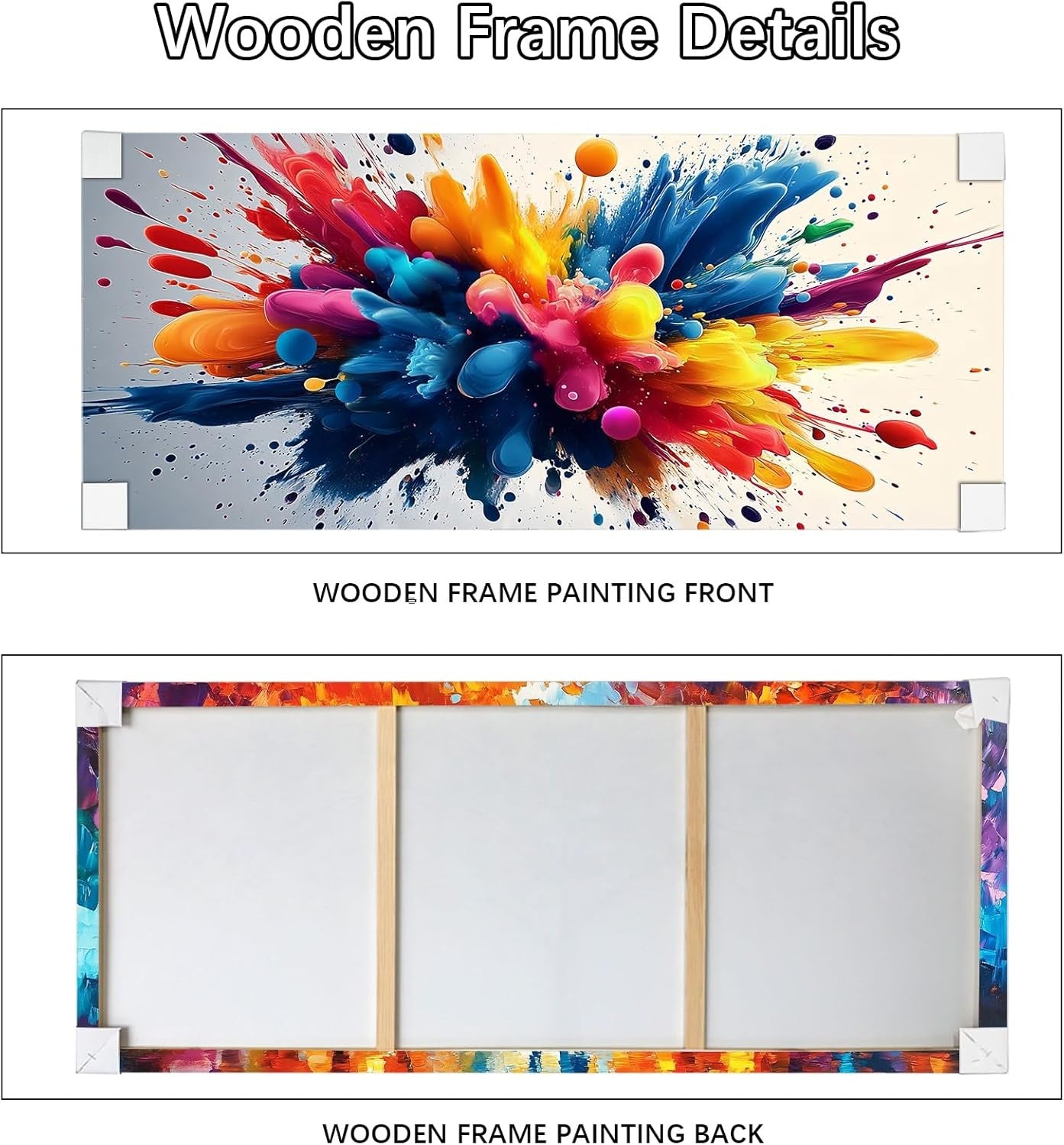 Large Abstract Spray Paint Canvas Wall Art 50x120cm Framed