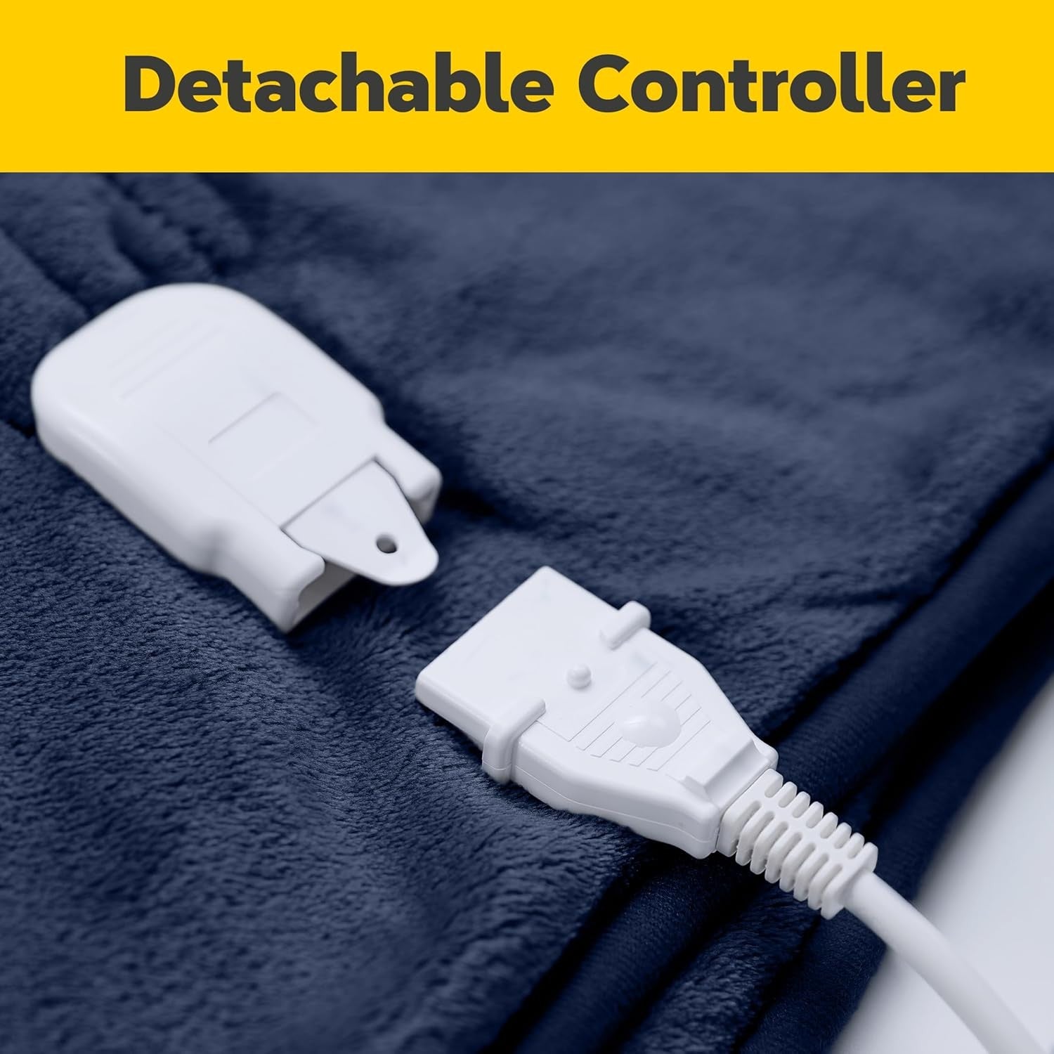 Electric Heated Throw Blanket Single 130x160cm Timer Washable Fleece Navy