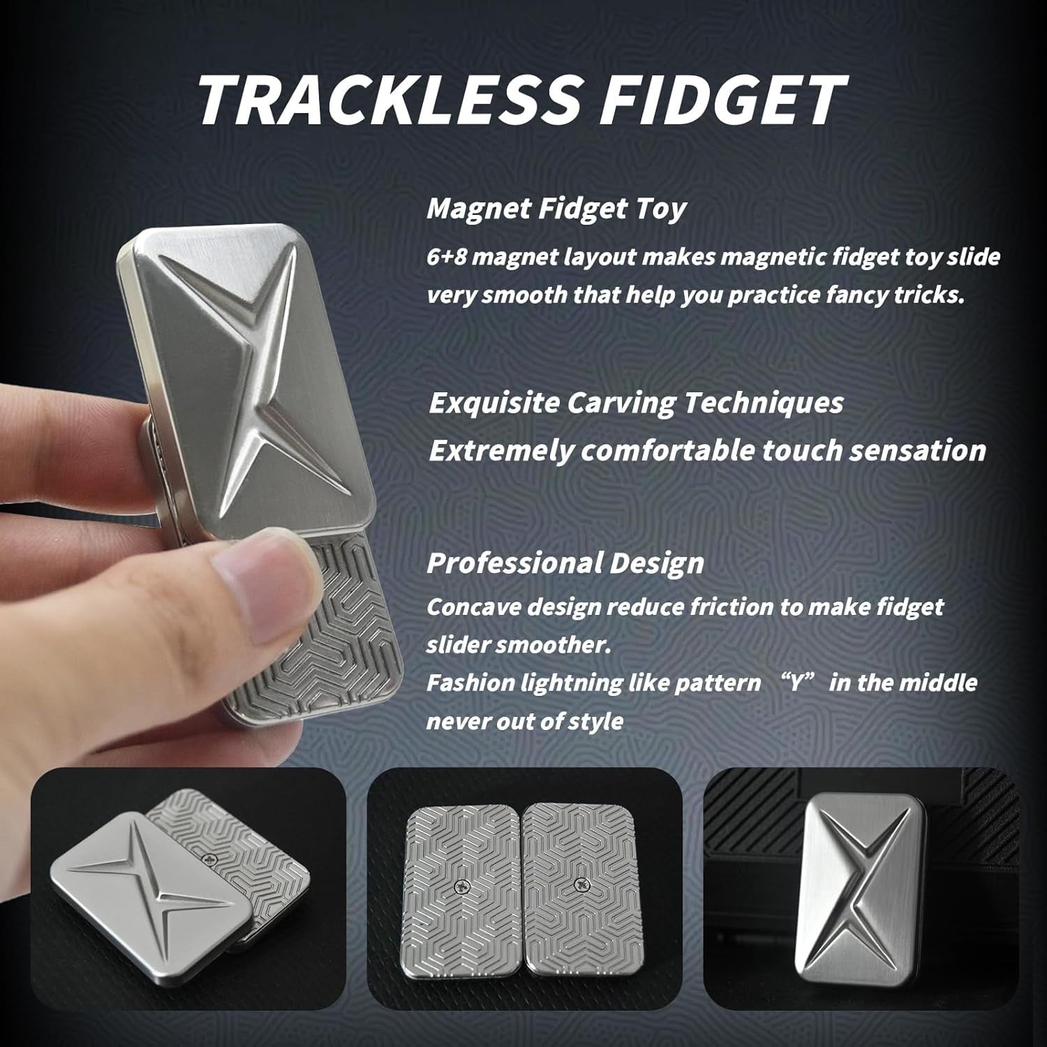Metal Fidget Slider Set 3 Pack Magnetic Clicker Stress Relief