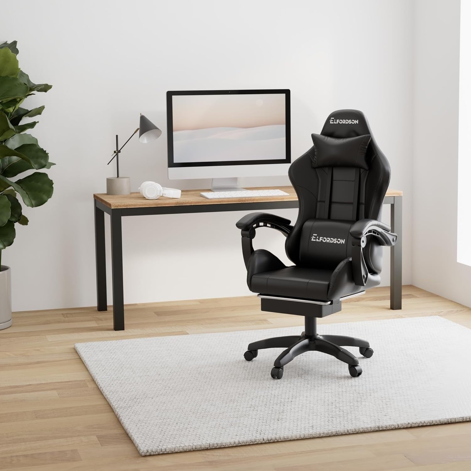 XL Gaming Chair Recliner Massage Lumbar Support Faux Leather PC Office Workstati
