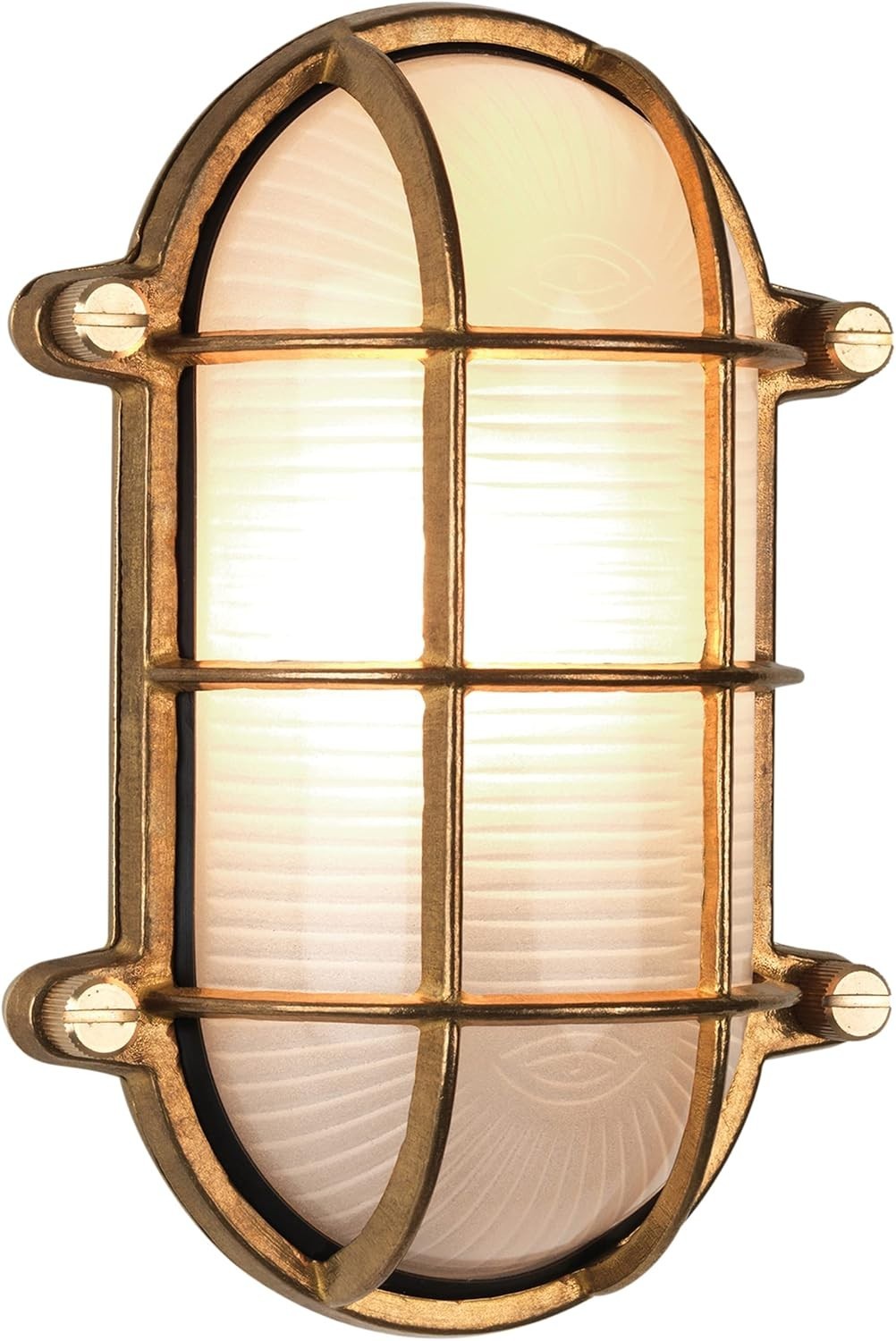 Waterproof Outdoor Cast Brass Wall Light IP44 Rated Oval Ceiling Lamp