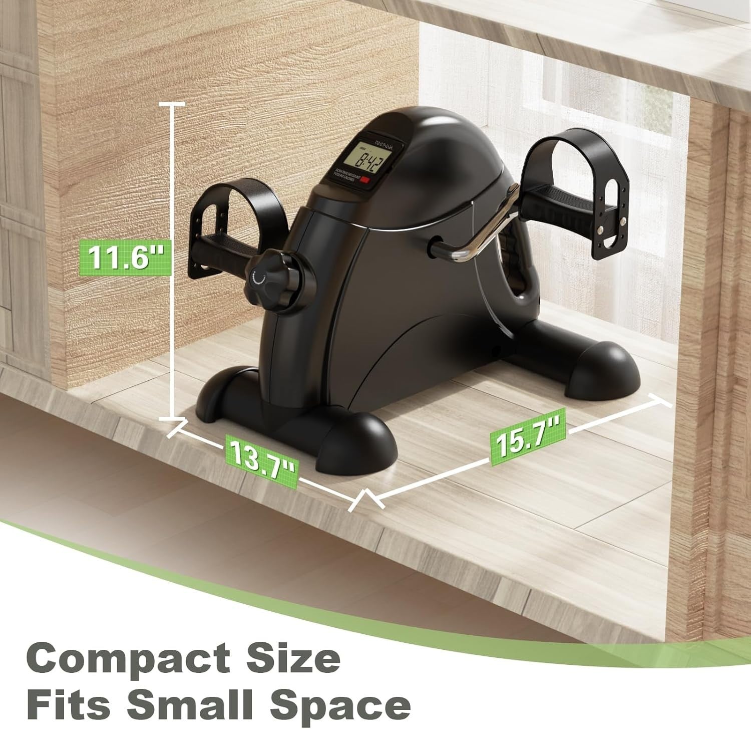 Compact Desk Pedal Trainer Magnetic Resistance LCD Arm Leg