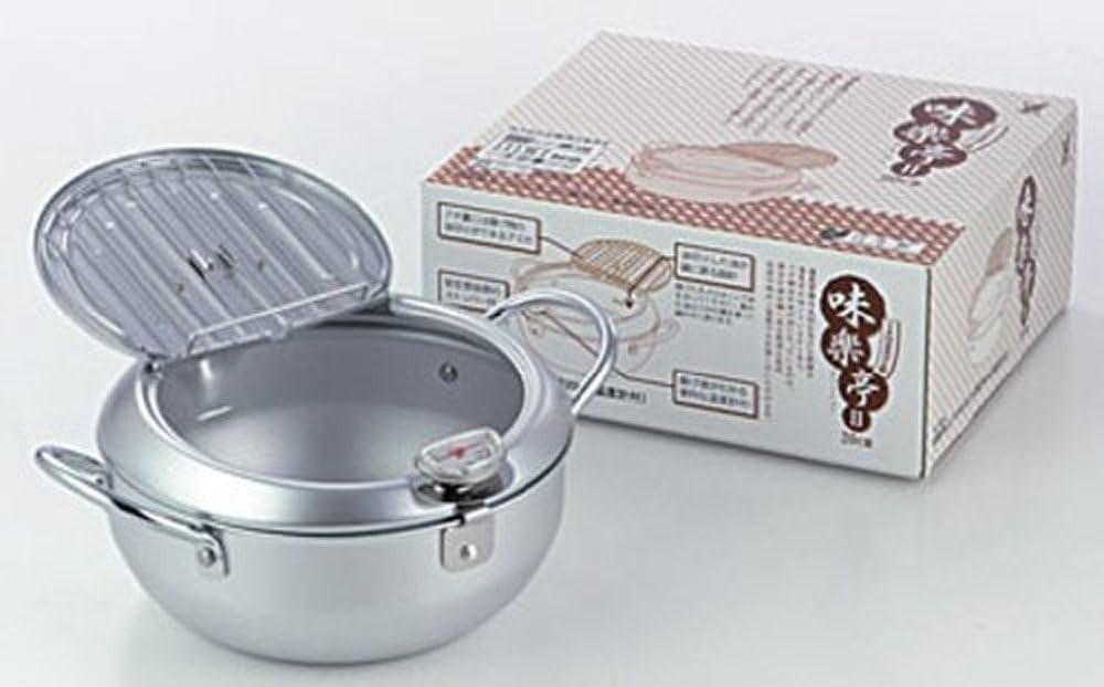 Japanese Tempura Deep Fryer Pot 2.2L With Lid Thermometer Iron