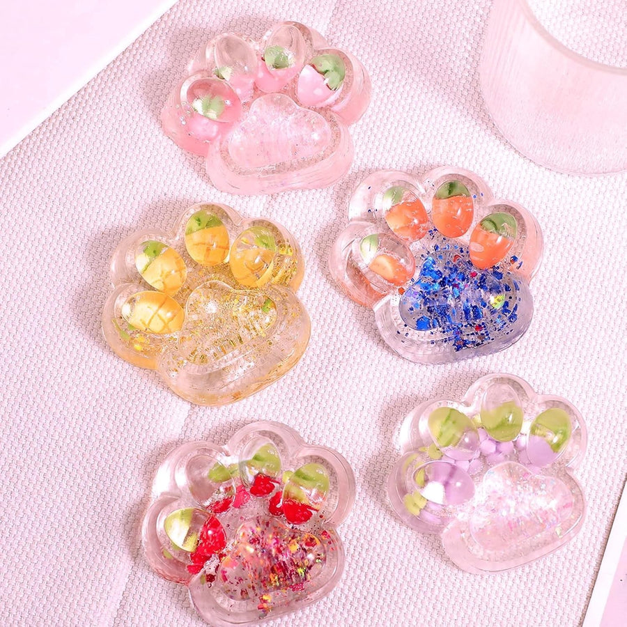 5pcs Cat Paw Squishy Stress Relief Squeeze Fidget Toy Set