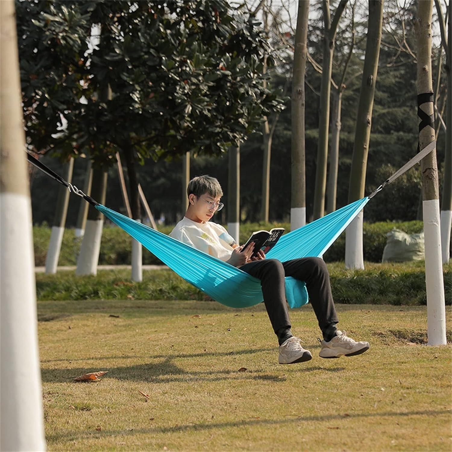 Camping Hammock Portable Canvas Swing Outdoor Indoor Patio Garden Yard Travel