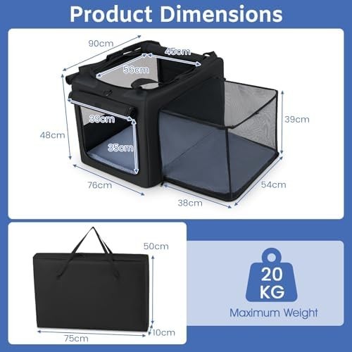 🌟 Portable & Comfortable Pet Carrier This foldable pet carrier bag provides a c