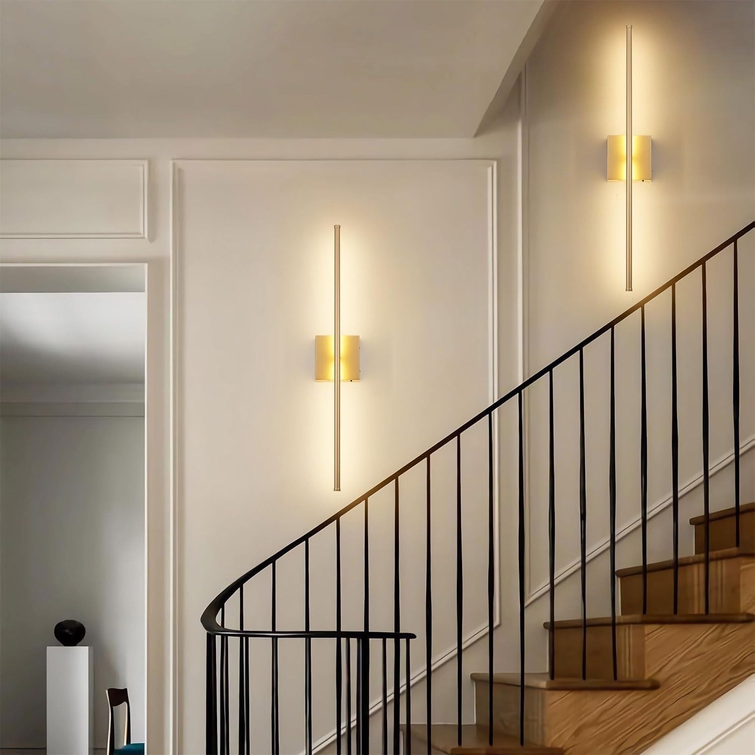 Wireless Battery LED Wall Sconces Set of 2 with Remote