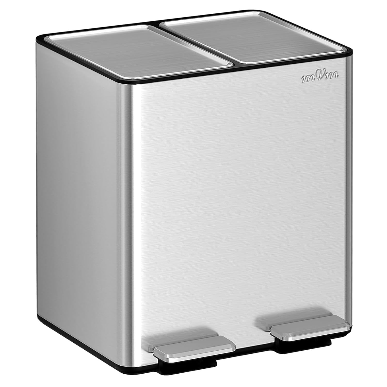 30L Dual Kitchen Recycling Bin 2x15L Stainless Steel Pedal