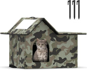 Waterproof Outdoor Cat House with Soft Mat, Foldable Winter Shelter 33x38x43cm