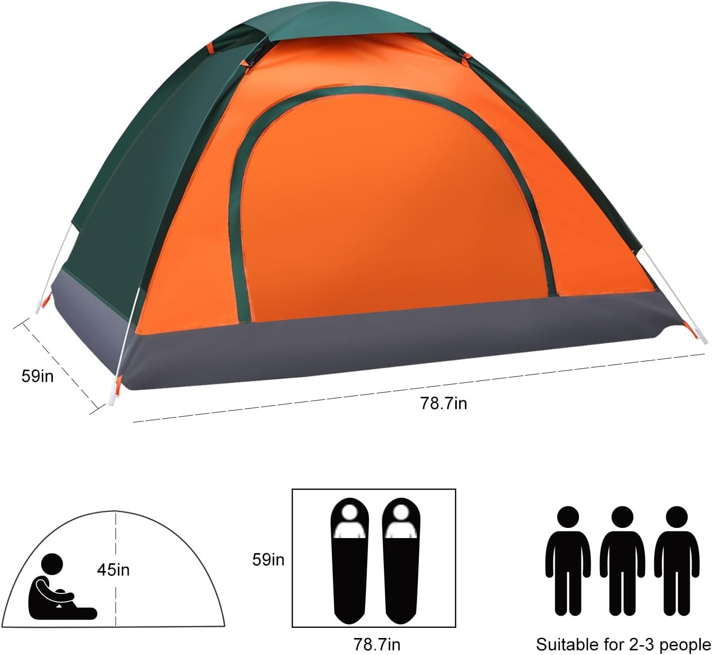 2-3 Man Automatic Pop Up Camping Tent Waterproof