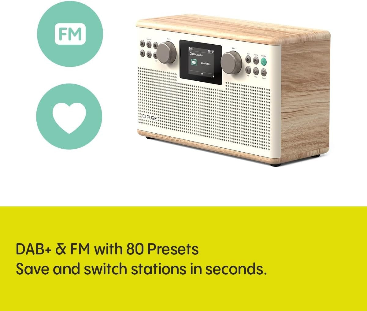 DAB DAB+ HiFi Stereo Radio Bluetooth FM USB AUX Display Remote