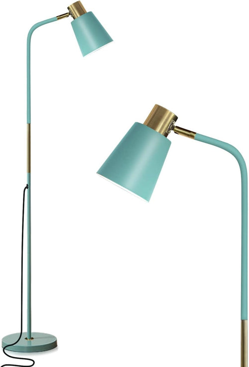 Industrial Floor Lamp Adjustable Metal Head Standing Reading Light Green