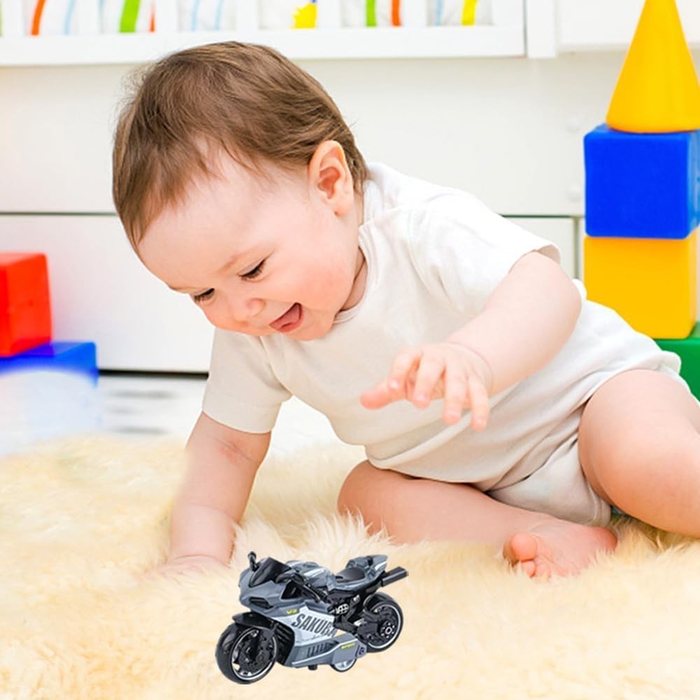 Kids Pull-Back Motorcycle Toy | Realistic Racing Model, Durable & Safe