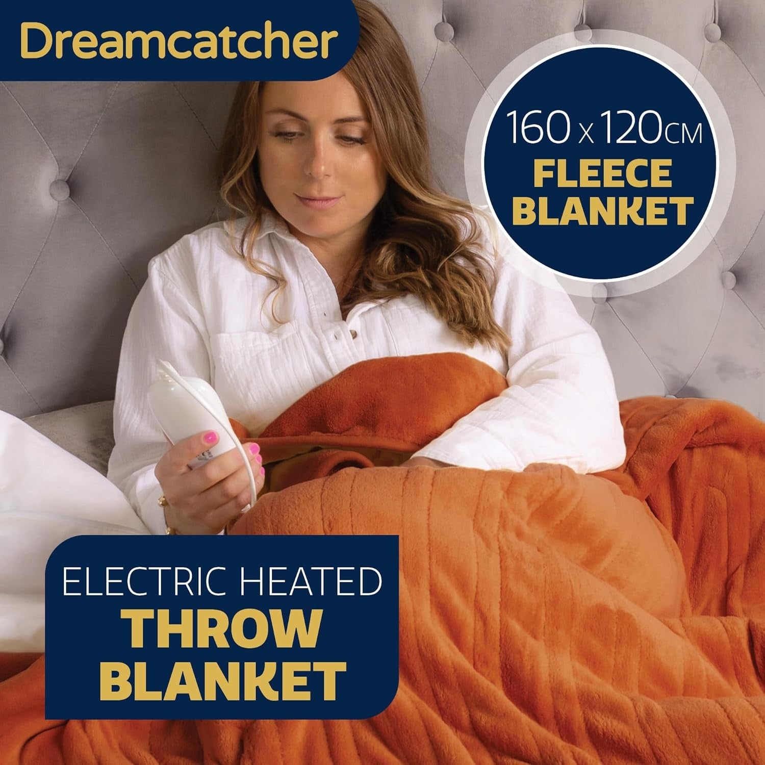 Electric Heated Throw Blanket 160x120cm Soft Fleece 9 Heat