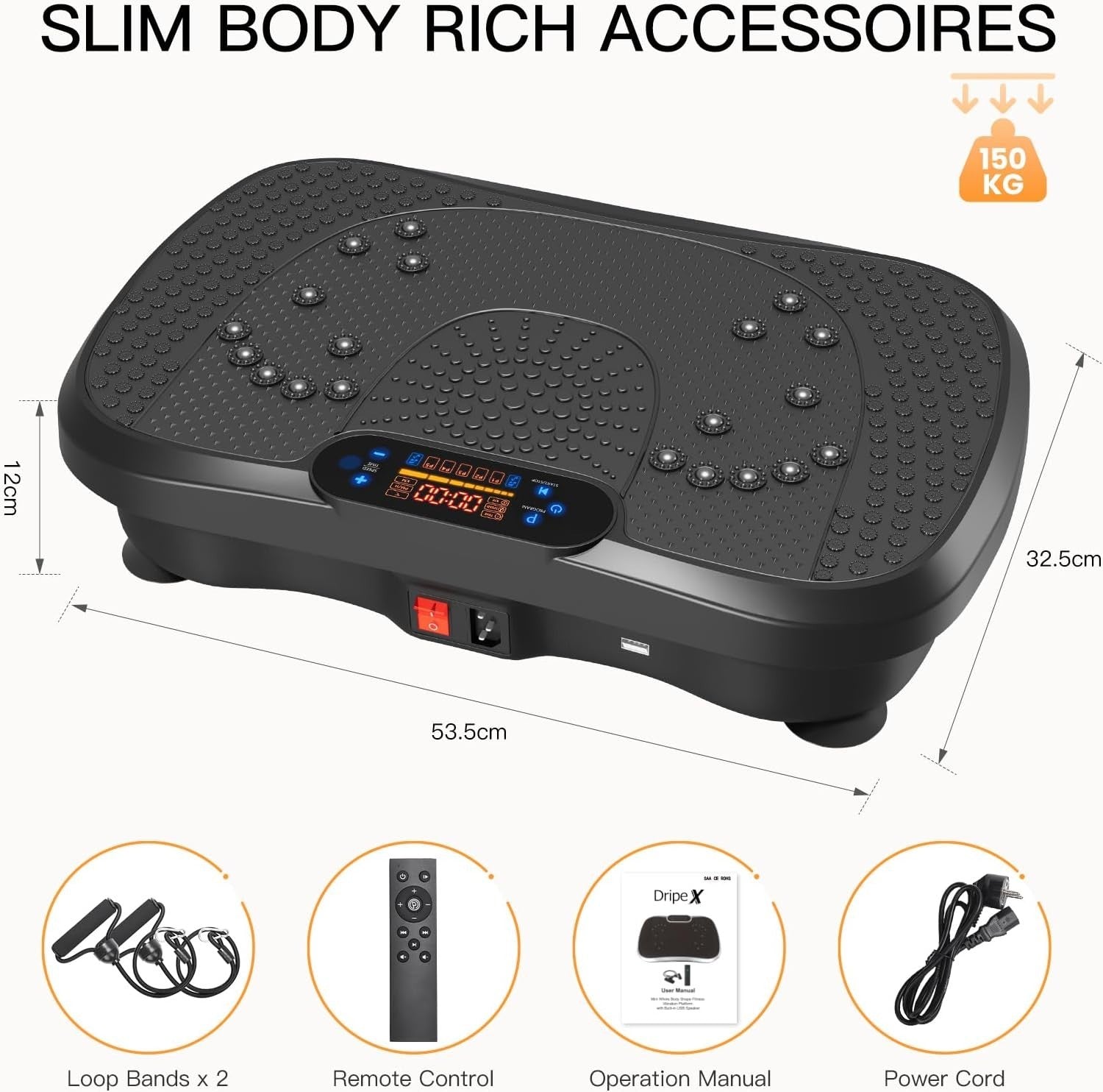 Ultra Slim Vibration Fitness Platform 99 Speeds Bluetooth Home