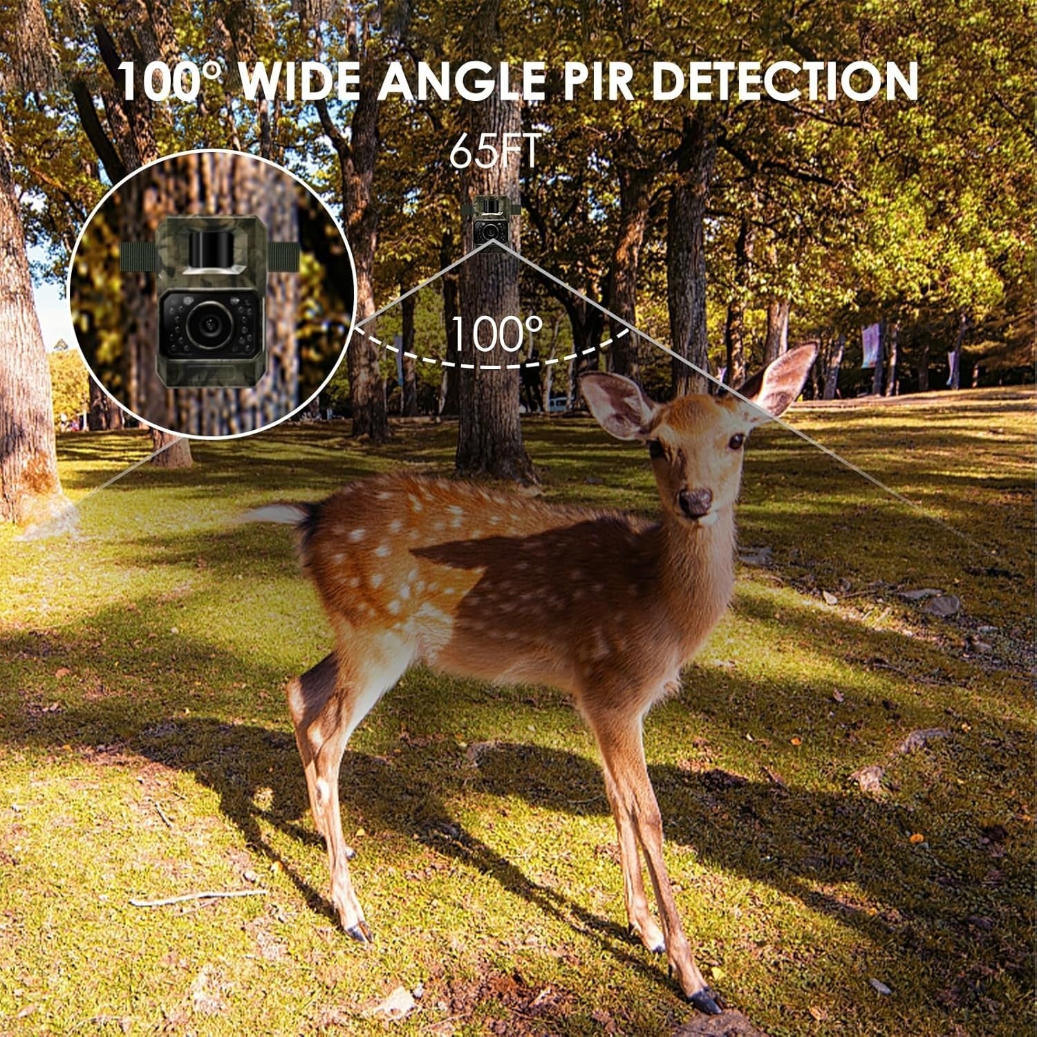 4K 64MP WiFi Trail Camera Night Vision Motion Activated Waterproof Cam