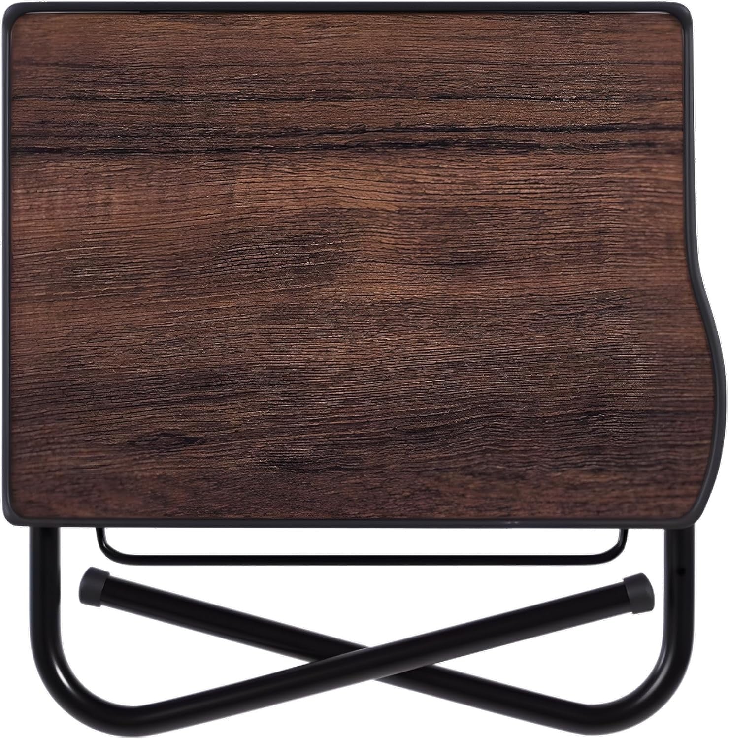 Adjustable Folding Bedside Table Laptop Desk Portable Overbed Tray Walnut