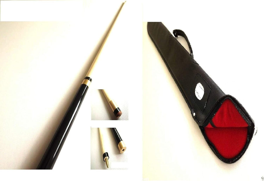 57" 2 Piece Pool Snooker Cue Brass Joint 11mm Tip Soft Case