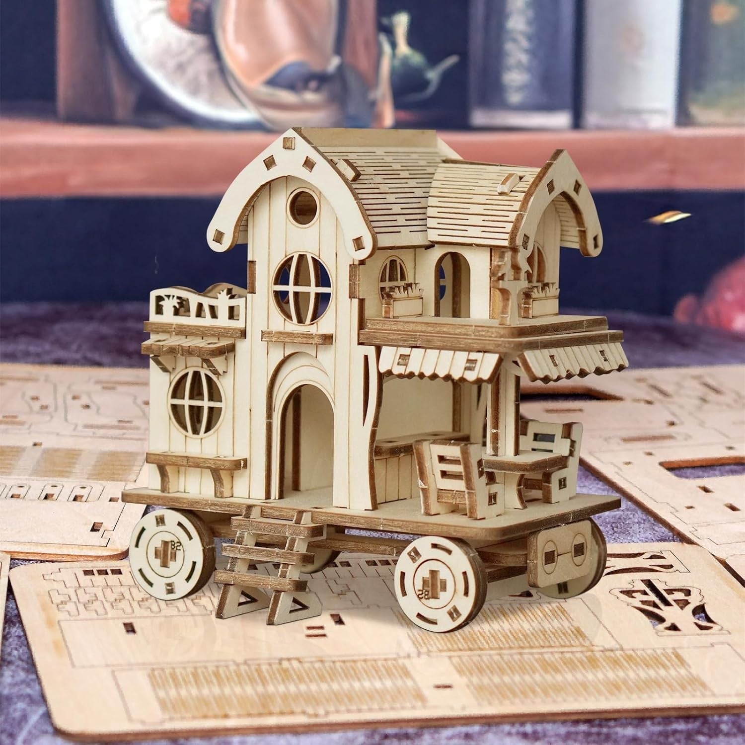 3D Wooden Puzzle House Kit Adult DIY Model Home Décor Gift Set