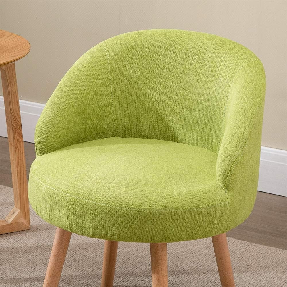 Set of 2 Green Linen Tub Chairs Lounge Side Armchairs