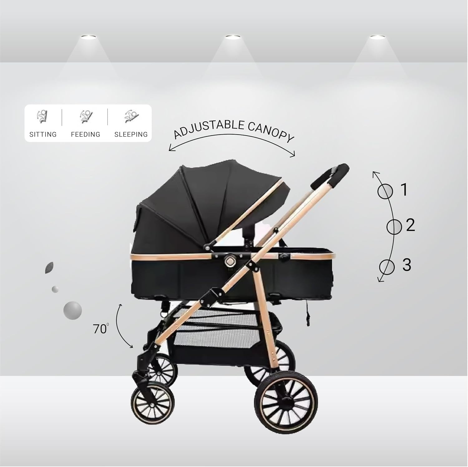 Lightweight Foldable Baby Pushchair Compact Travel Stroller Recline 0–3Y