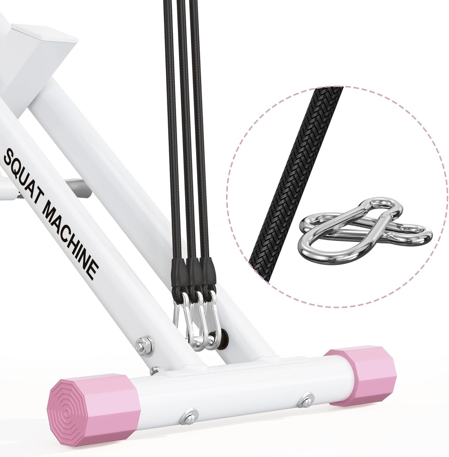 Foldable Squat Rowing Machine w LCD Resistance Bands 330LB Trainer