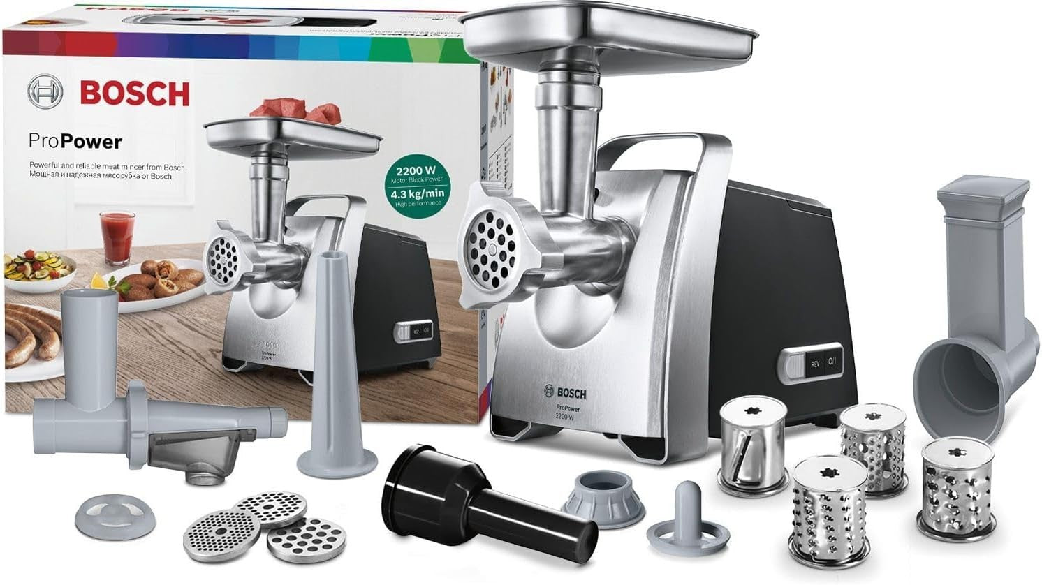 Pro Power Electric Meat Grinder Food Mincer Heavy Duty Steel Black