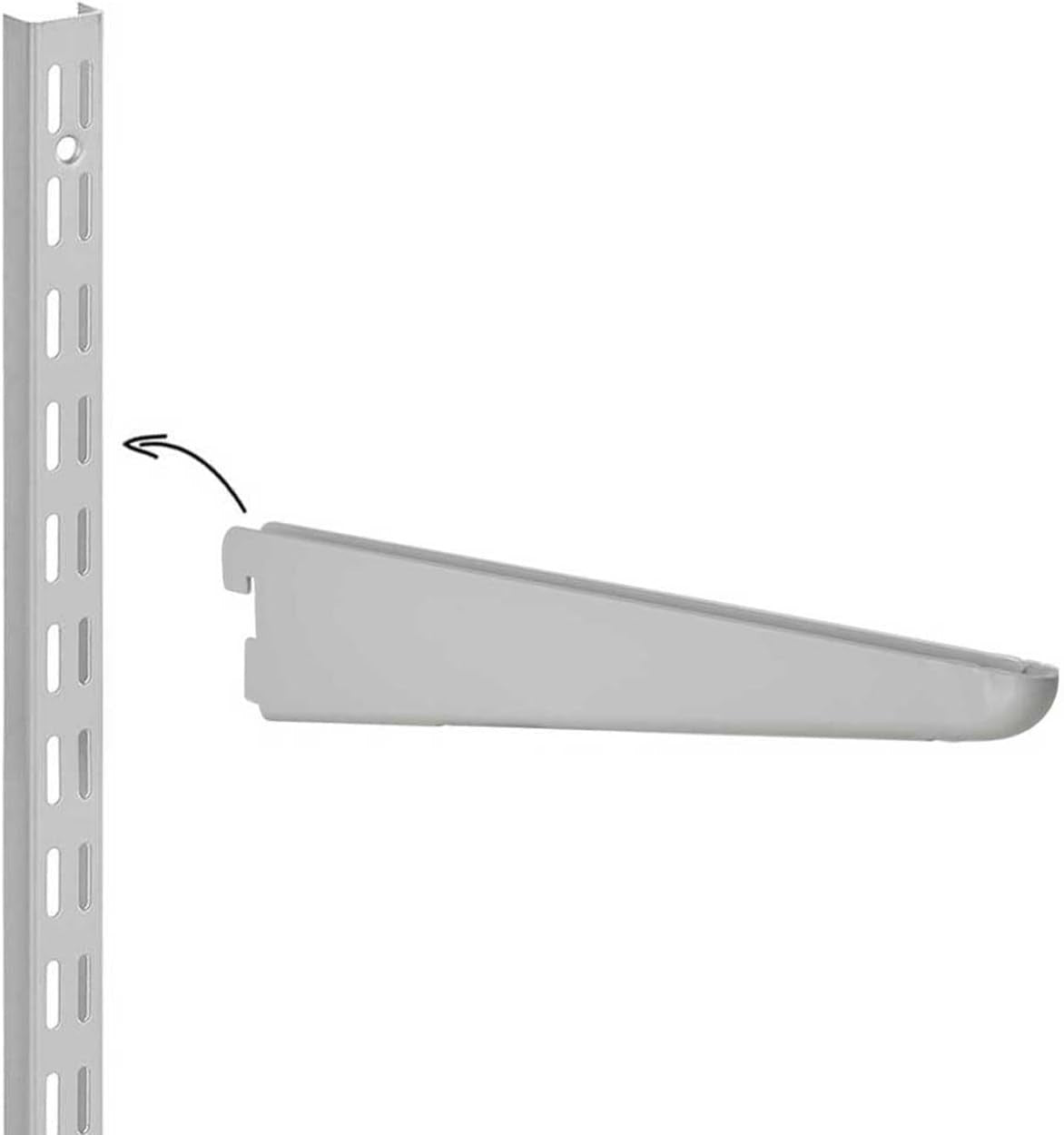 2-Tier Adjustable Floating Wall Shelf Steel & Wood 60x32x43cm Grey