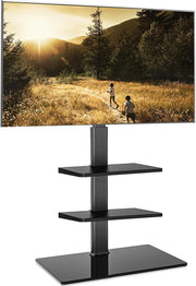 Tall TV Stand 32-60" Floor Mount Swivel Bracket Shelves VESA 30kg