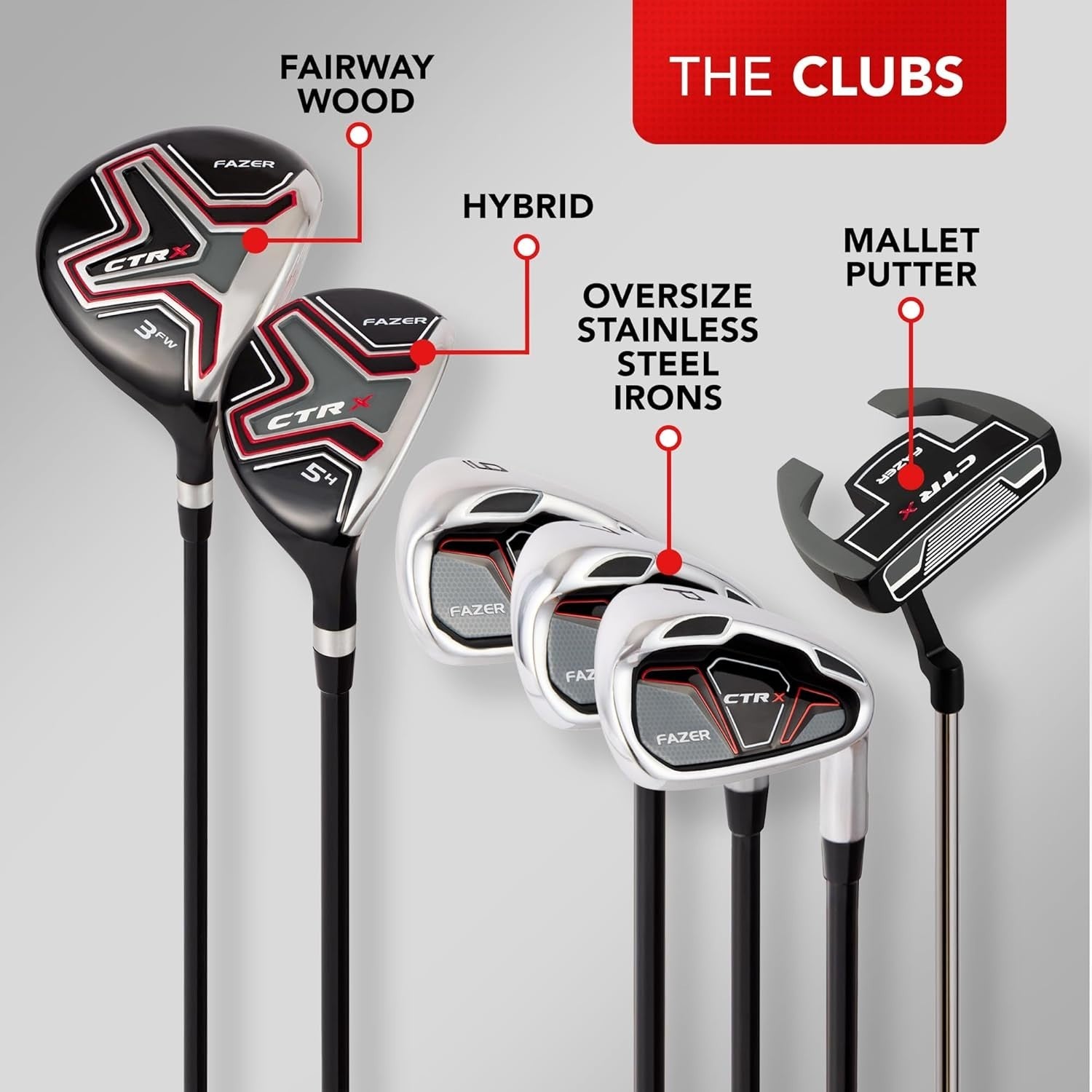 Mens Right Hand Golf Club Set Starter Driver Irons Putter Bag