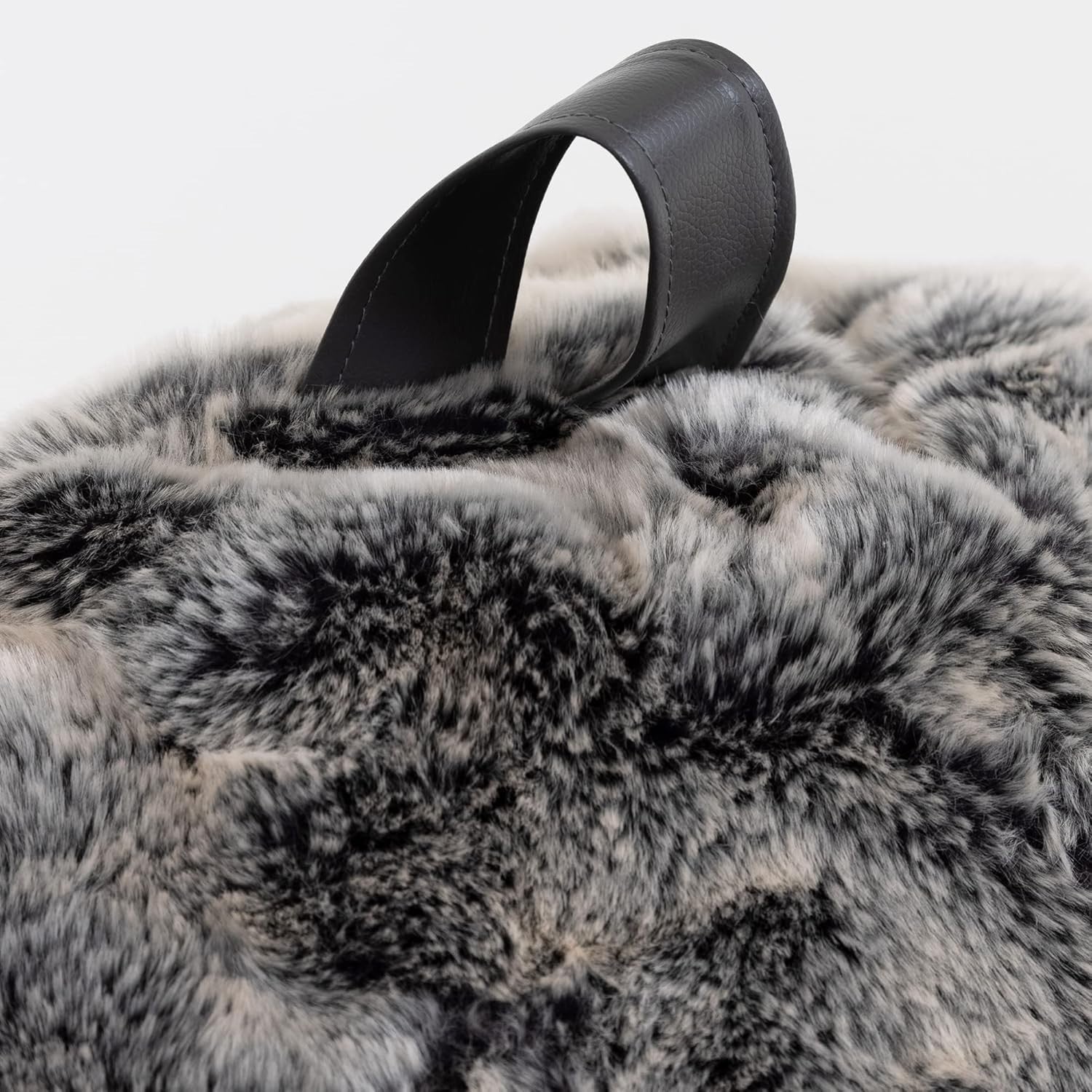 Large Faux Fur Bean Bag Chair Grey Adult Cozy Lounge Seat Living Room