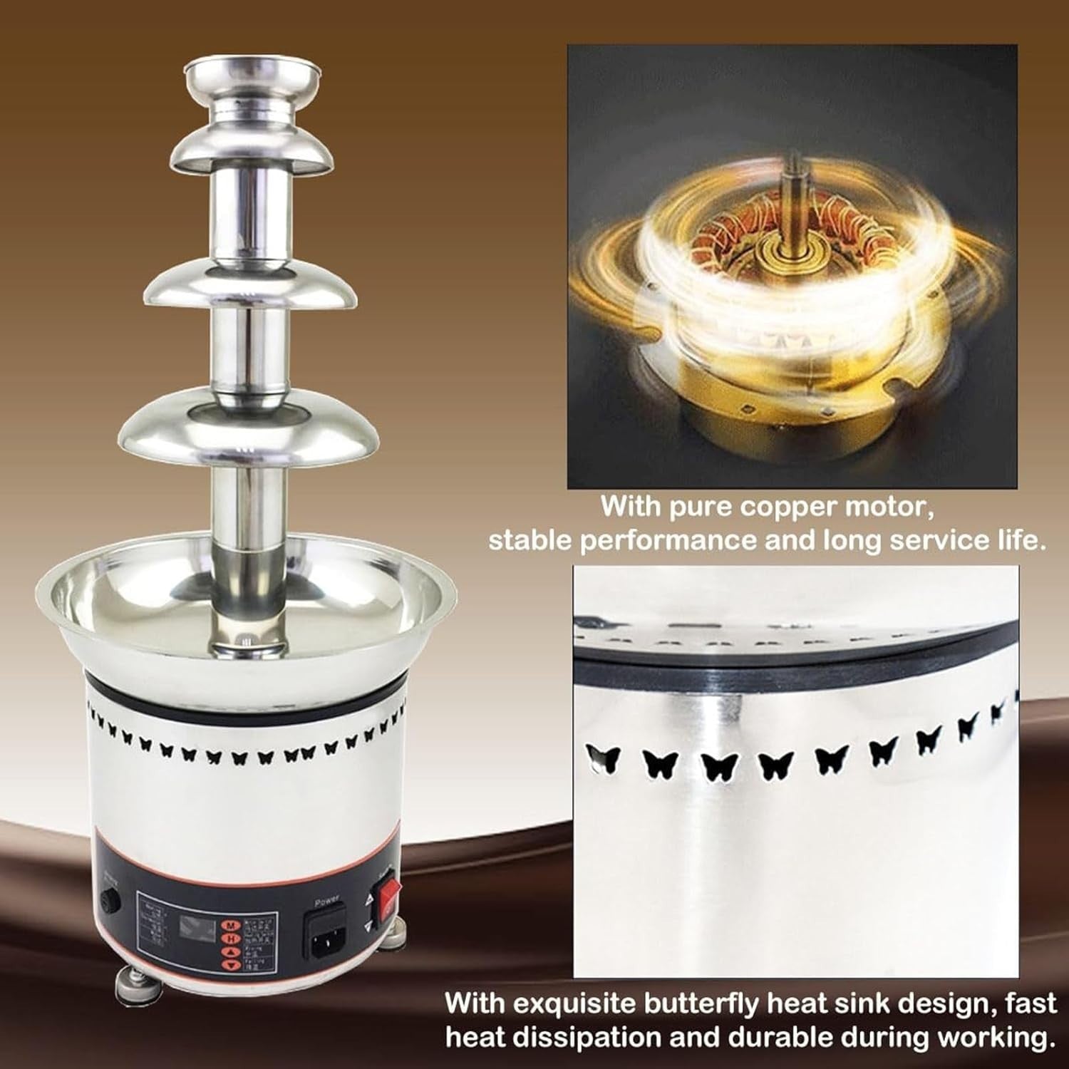 Electric 5 Tier Chocolate Fountain Fondue Machine Wedding Party Buffet