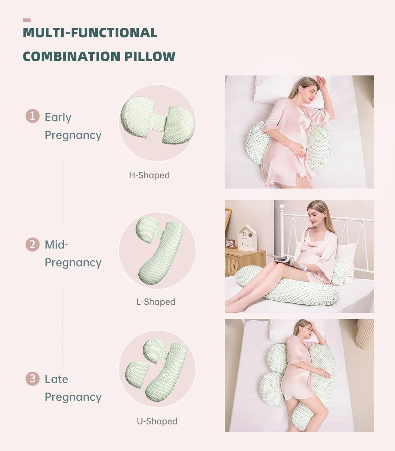 XXL U Shape Pregnancy Pillow Full Body Maternity & Nursing Support Cotton