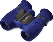 Kids Compact Binoculars 8x Magnification Soft Rubber Lightweight Outdoor Blue
