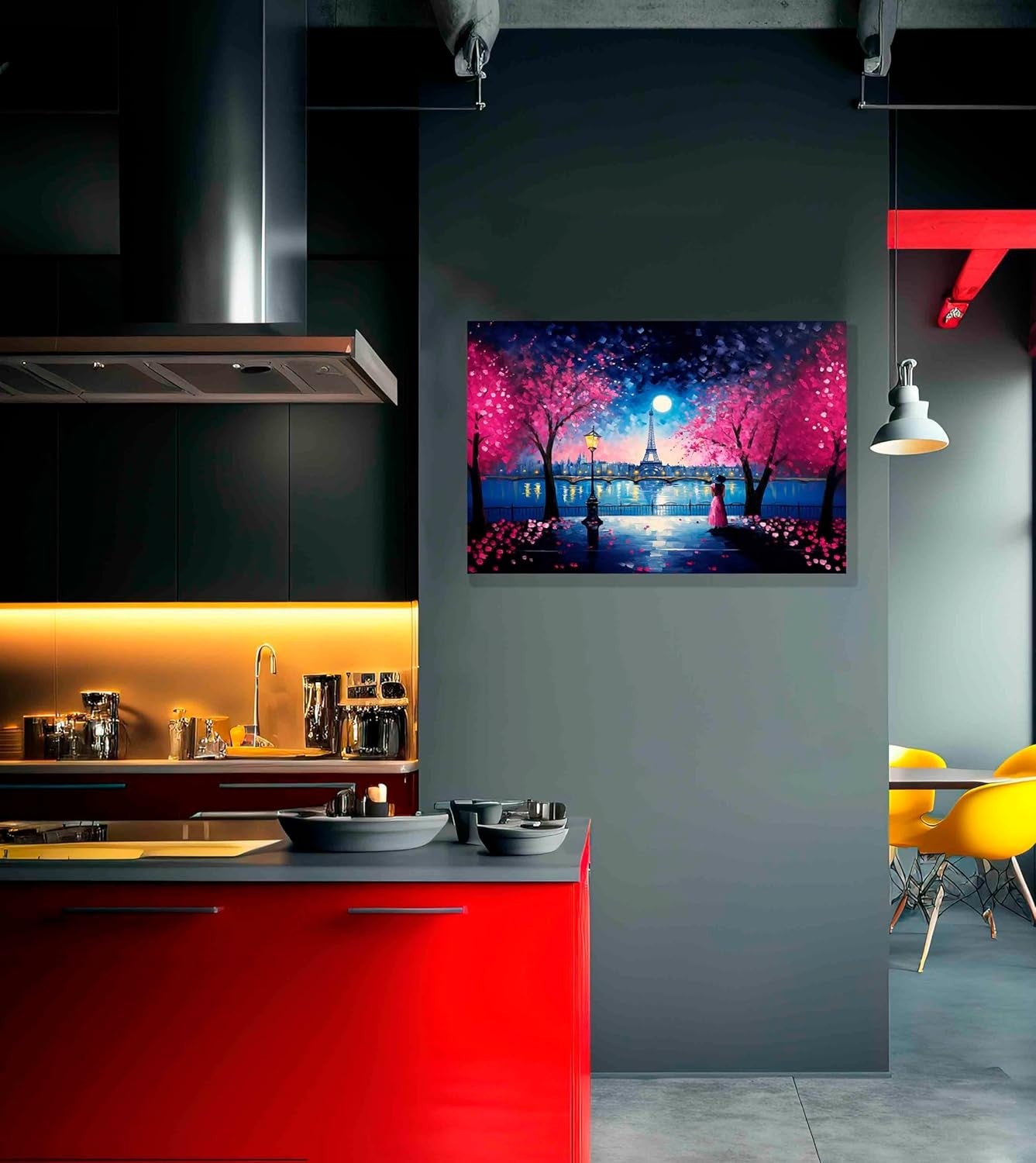 Large Eiffel Tower Canvas Wall Art 86x61cm Framed Paris Print