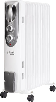 2500W Oil Filled Radiator 11 Fin Portable Heater w/ Thermostat & Safety