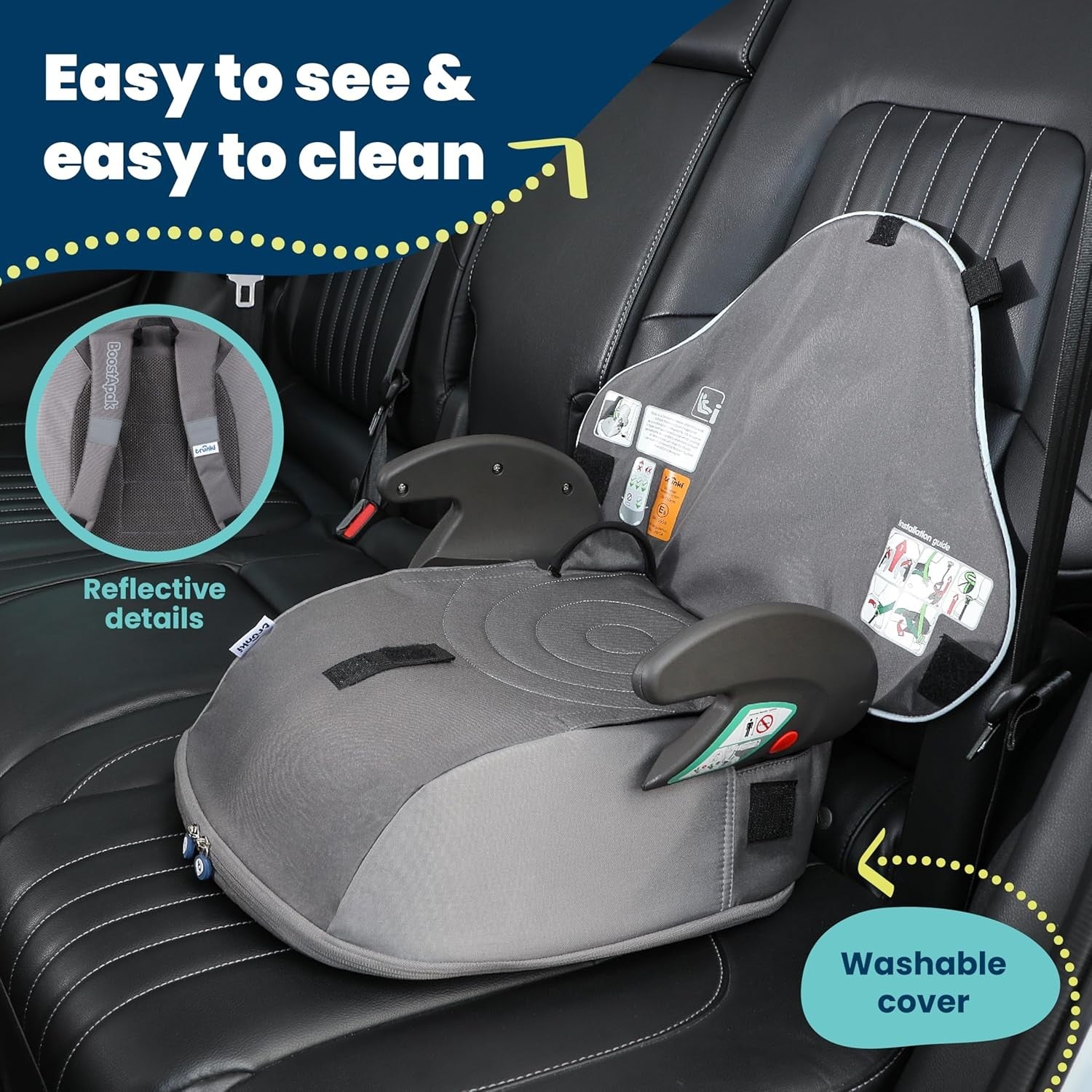 i-Size Travel Booster Car Seat Backpack 126–150cm Portable Foldable