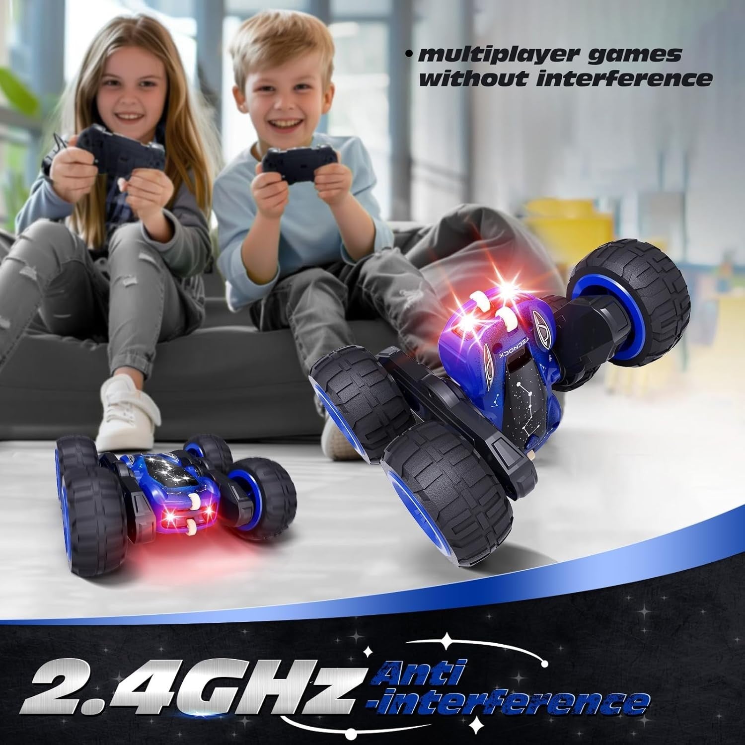 360° Flip RC Stunt Car for Kids 3-12 | LED Light Monster Truck Toy
