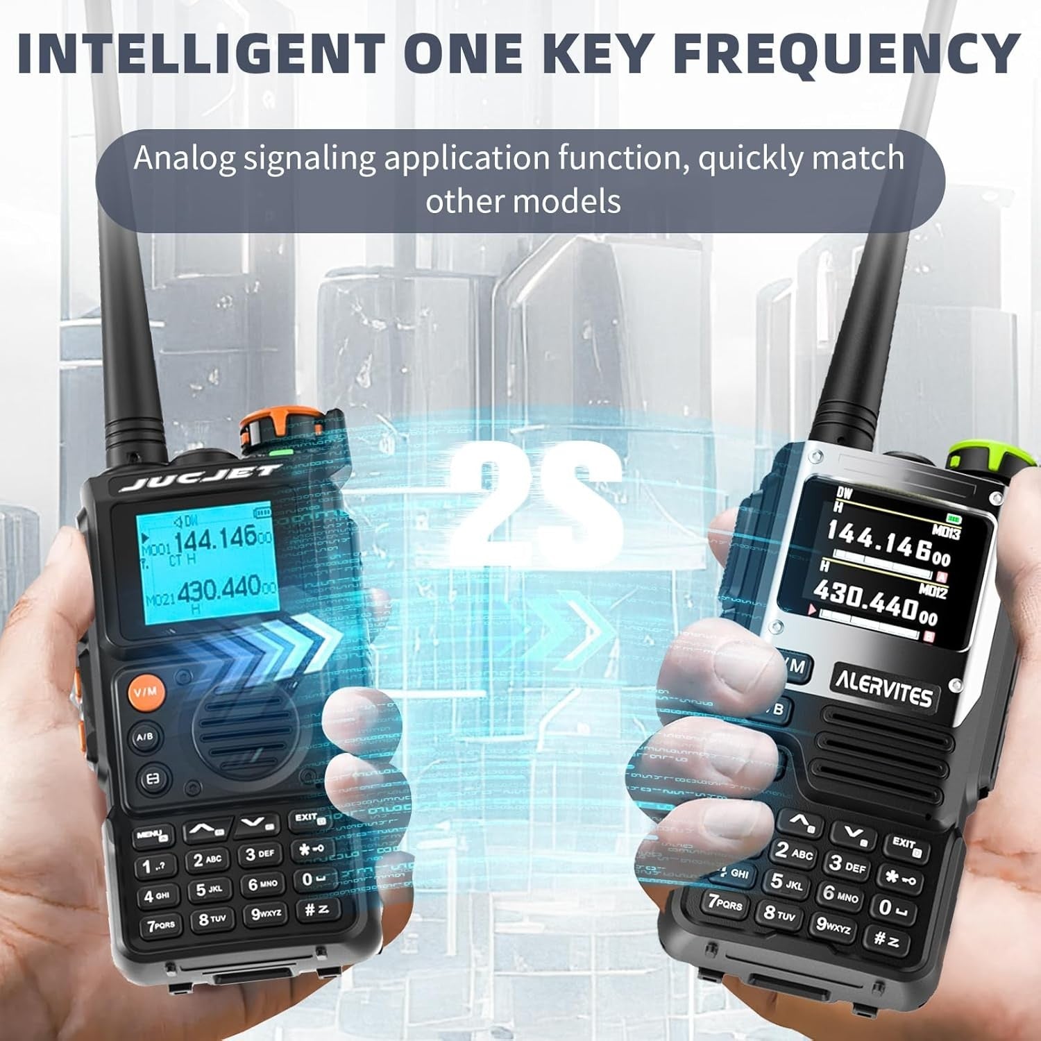 Dual Band Walkie Talkie 2 Pack 999 Channel High Power 2600mAh Radio