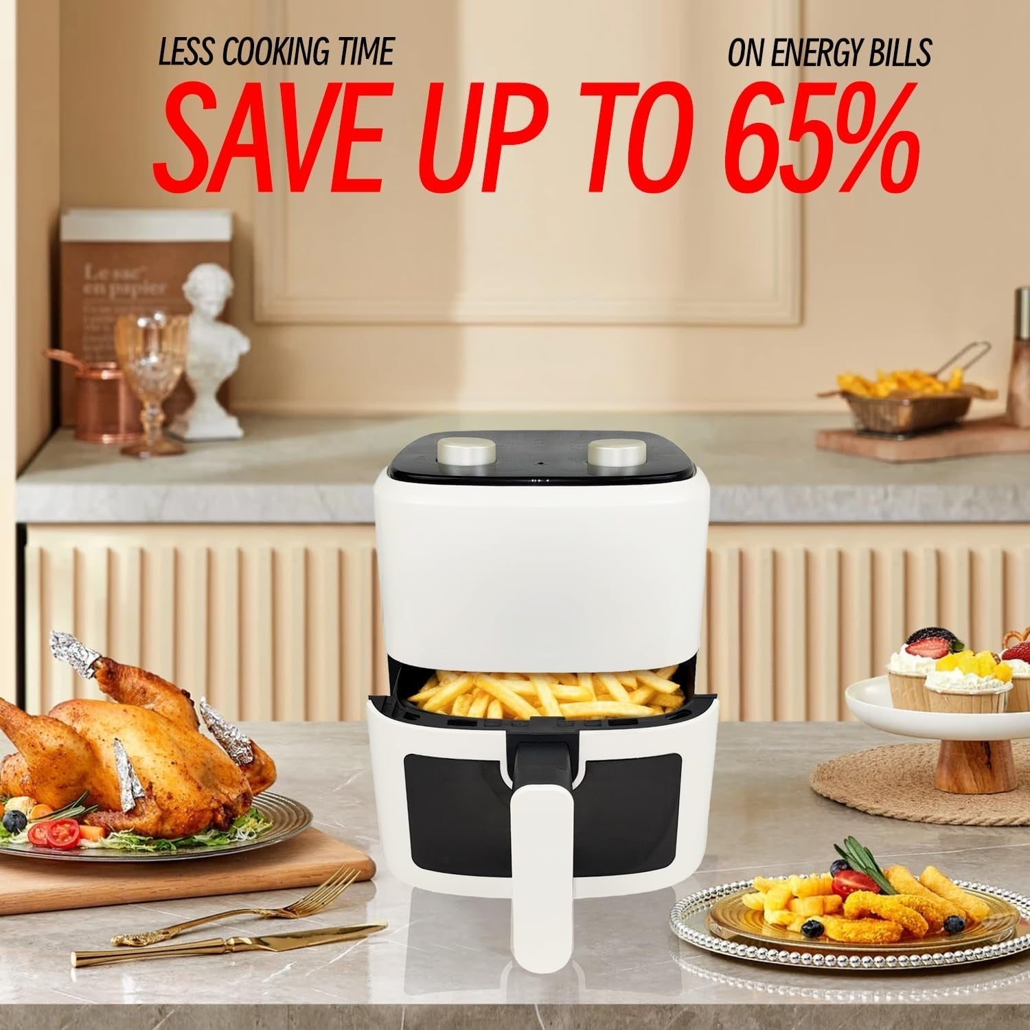 5.5 Air Fryer Extra Crisp Dial Control Rapid Air Tech Healthy Cooking Dishwasher
