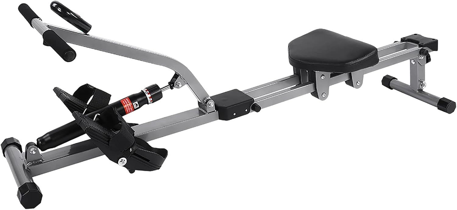 Foldable Hydraulic Rowing Machine 12-Level Resistance LCD Home Fitness 120KG