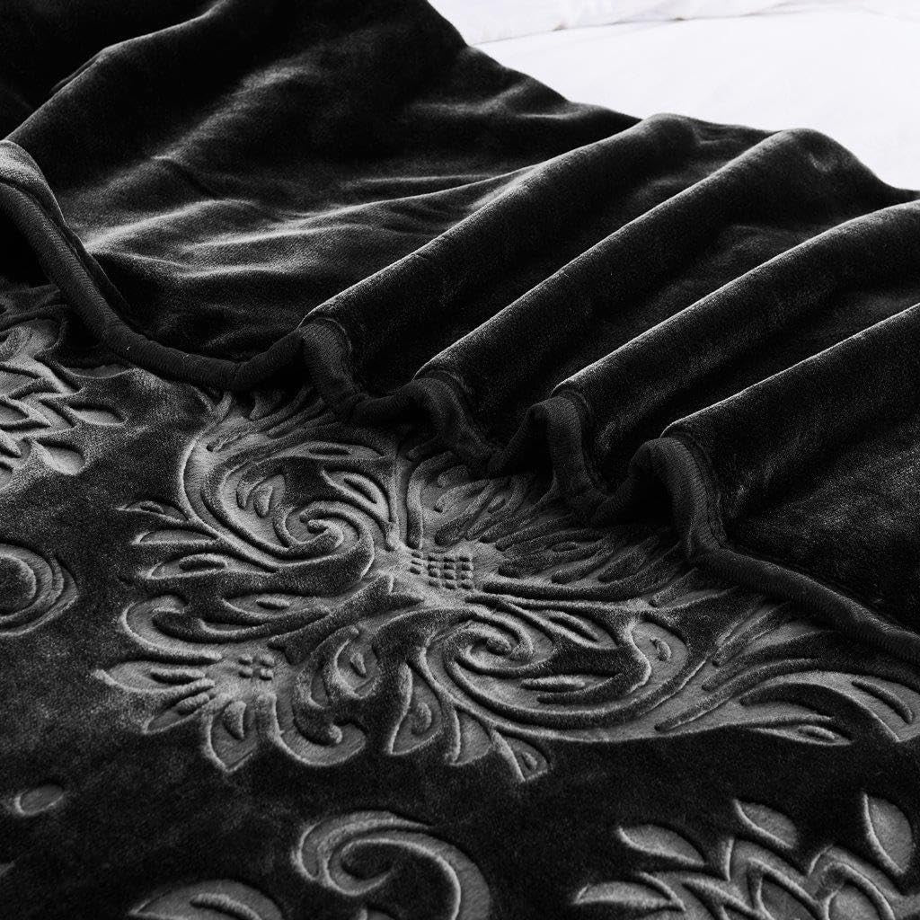 4kg Weighted Blanket King Size 200x240 cm Black for Stress & Anxiety Relief