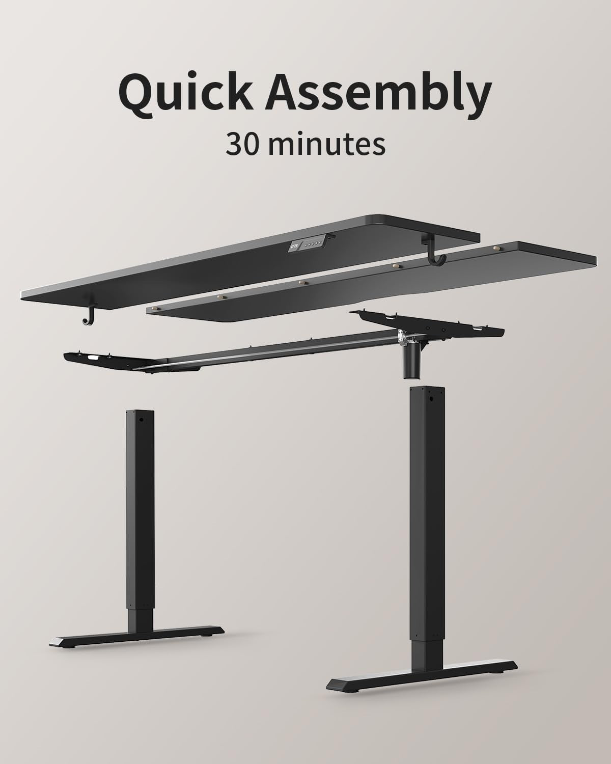 Electric Standing Desk 120x60cm Black Adjustable Home Office Table