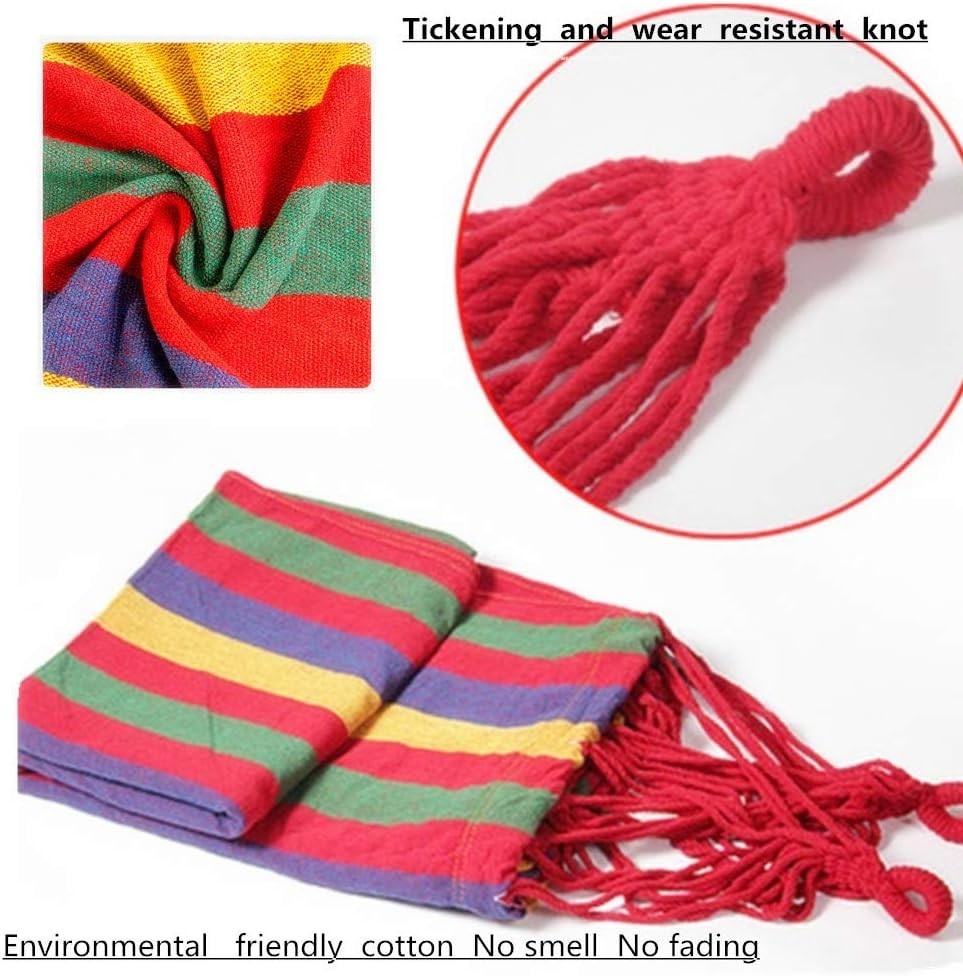 2 Person Cotton Camping Hammock – Portable, Lightweight, With Carry Bag