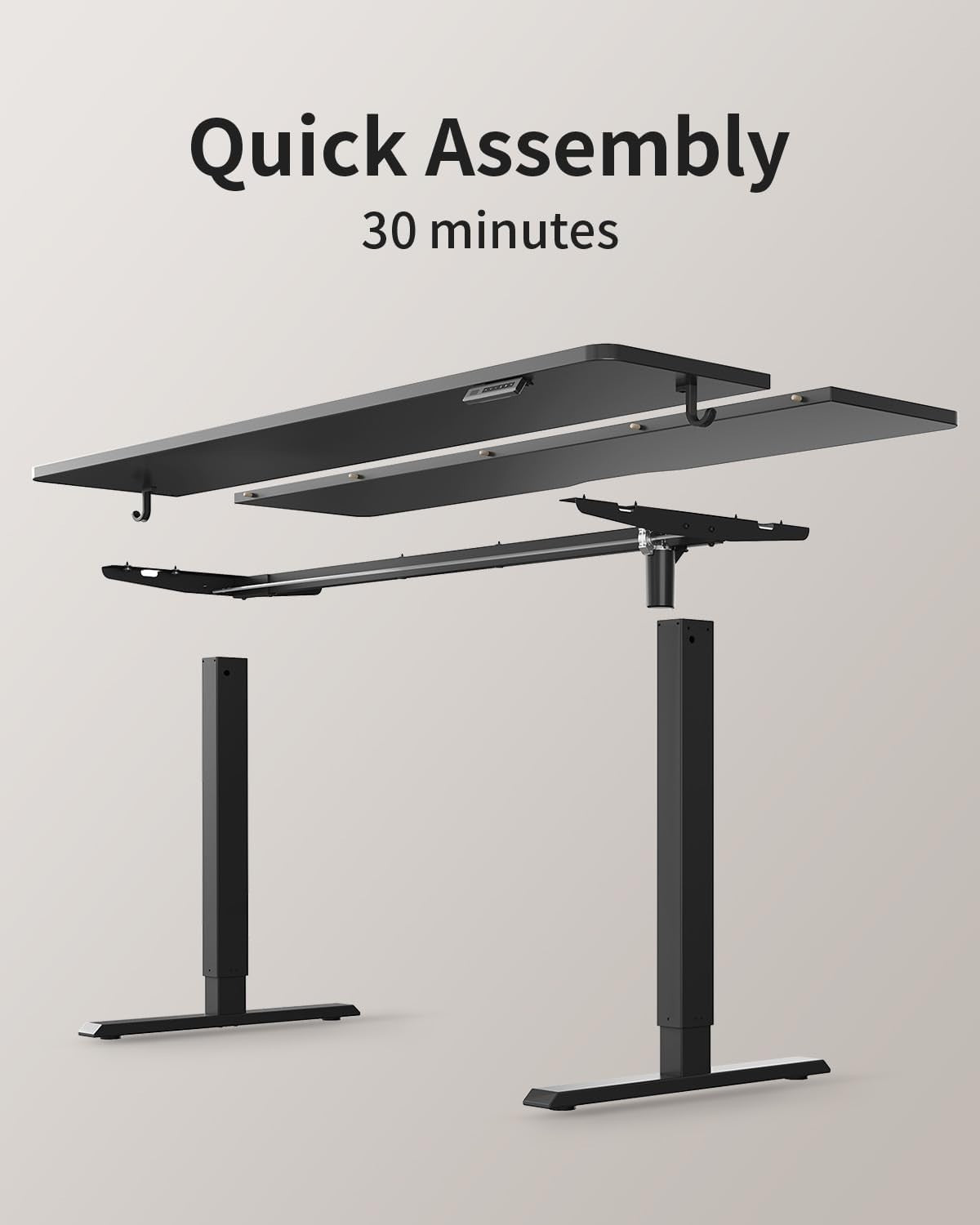 Electric Gaming Desk 100x60cm Black Adjustable Sit Stand Home Office