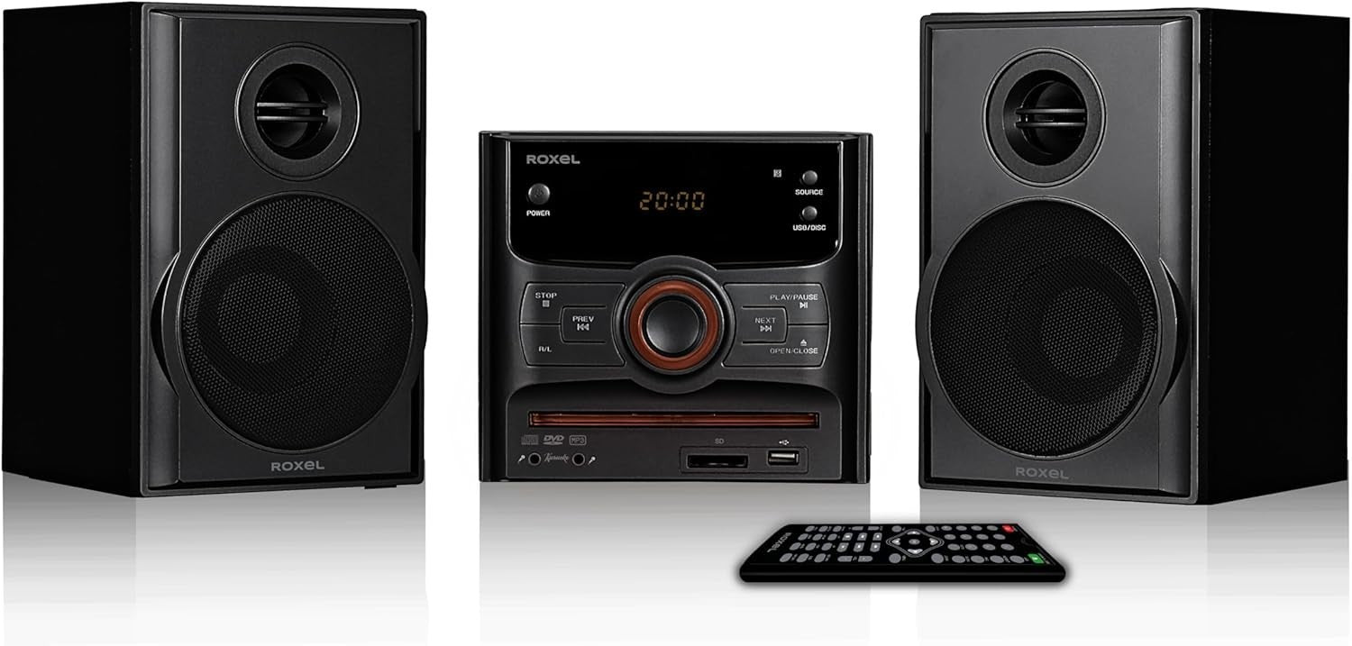 Compact Hi-Fi CD DVD Player Stereo System Bluetooth FM USB 40W Karaoke Remote