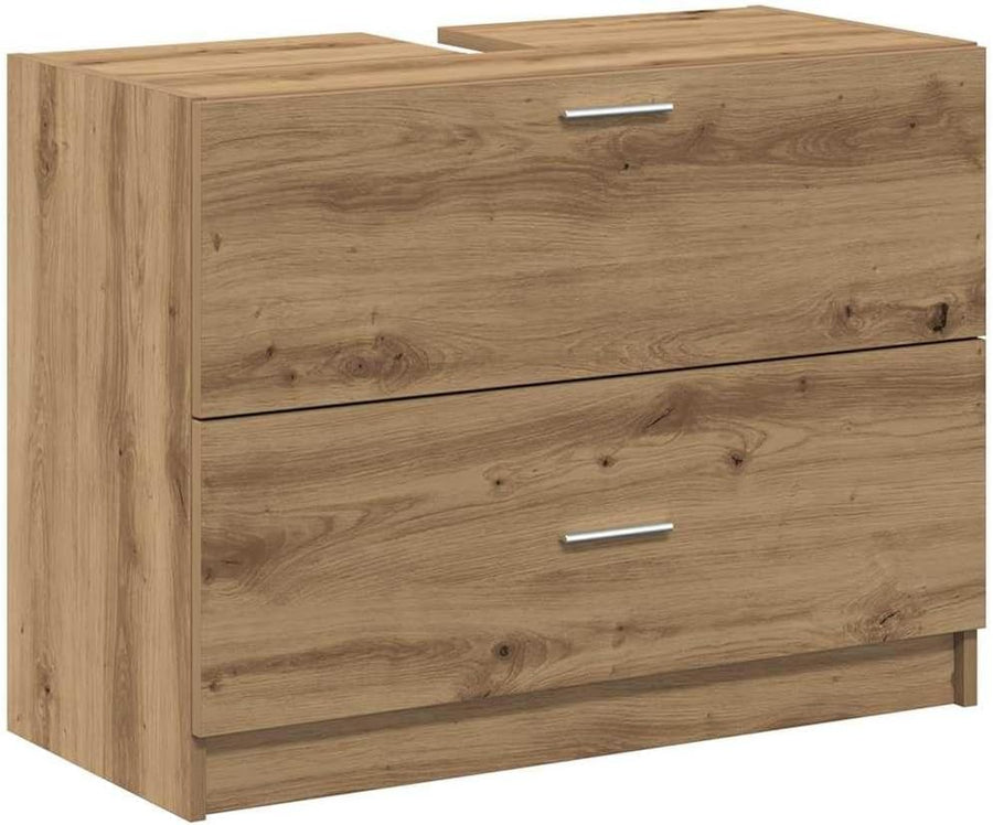 Artisan Oak Under Sink Bathroom Cabinet 78x37x59cm Rustic Vanity Storage Unit
